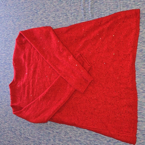 Apt. 9 Cozy Sequin Tunic w/ Detachable Scarf Collar Red Size L NWT - Picture 6 of 7